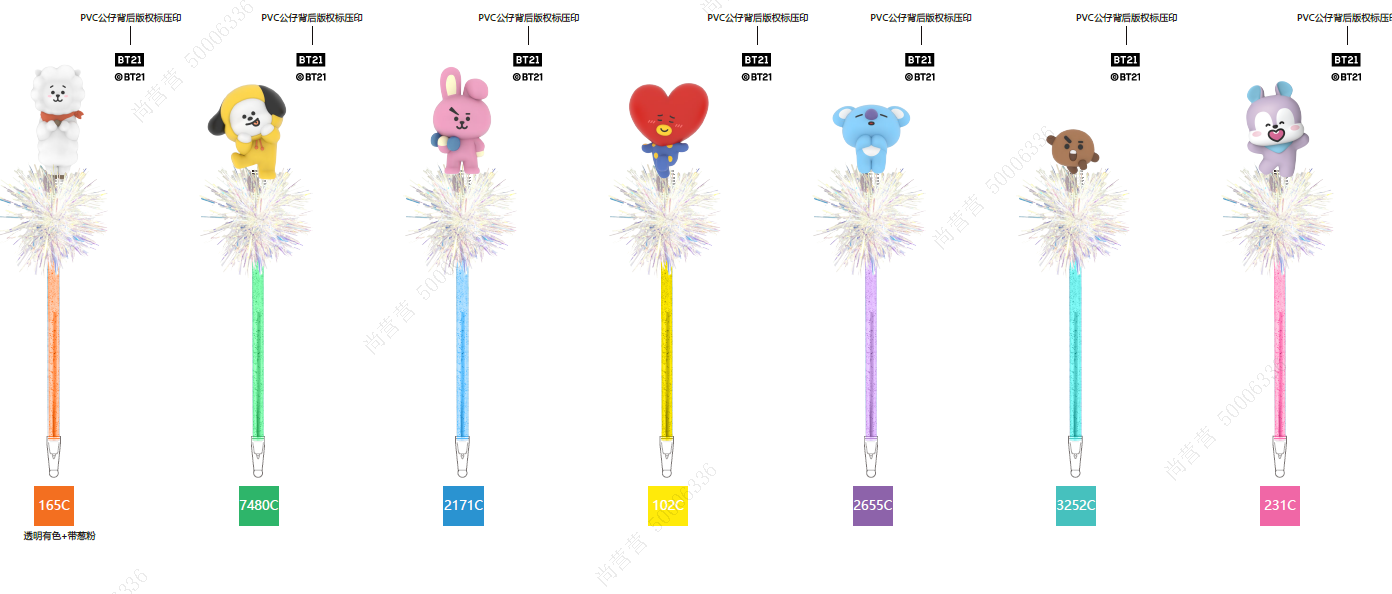 BT21 Collection Spring Shaking Ballpoint Pen (7 Assorted Models) PDQ BT21 Collection Spring Shaking Ballpoint Pen (7 Assorted Models) PDQ
