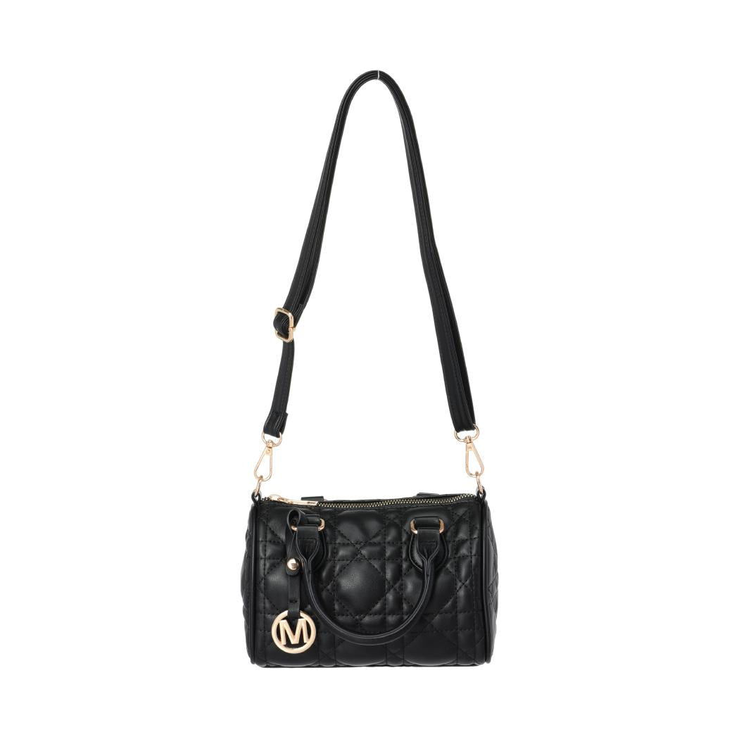 Classic Quilted Series Handheld Crossbody Cylinder Bag(Black)