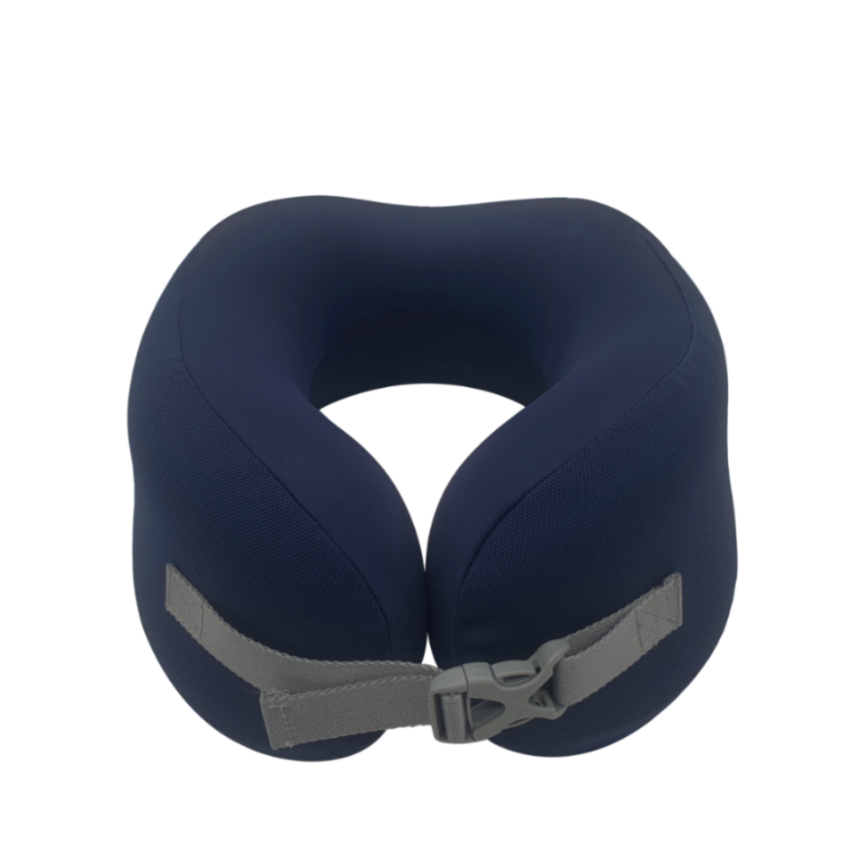Memory Foam Neck Pillow with Buckle(Navy)