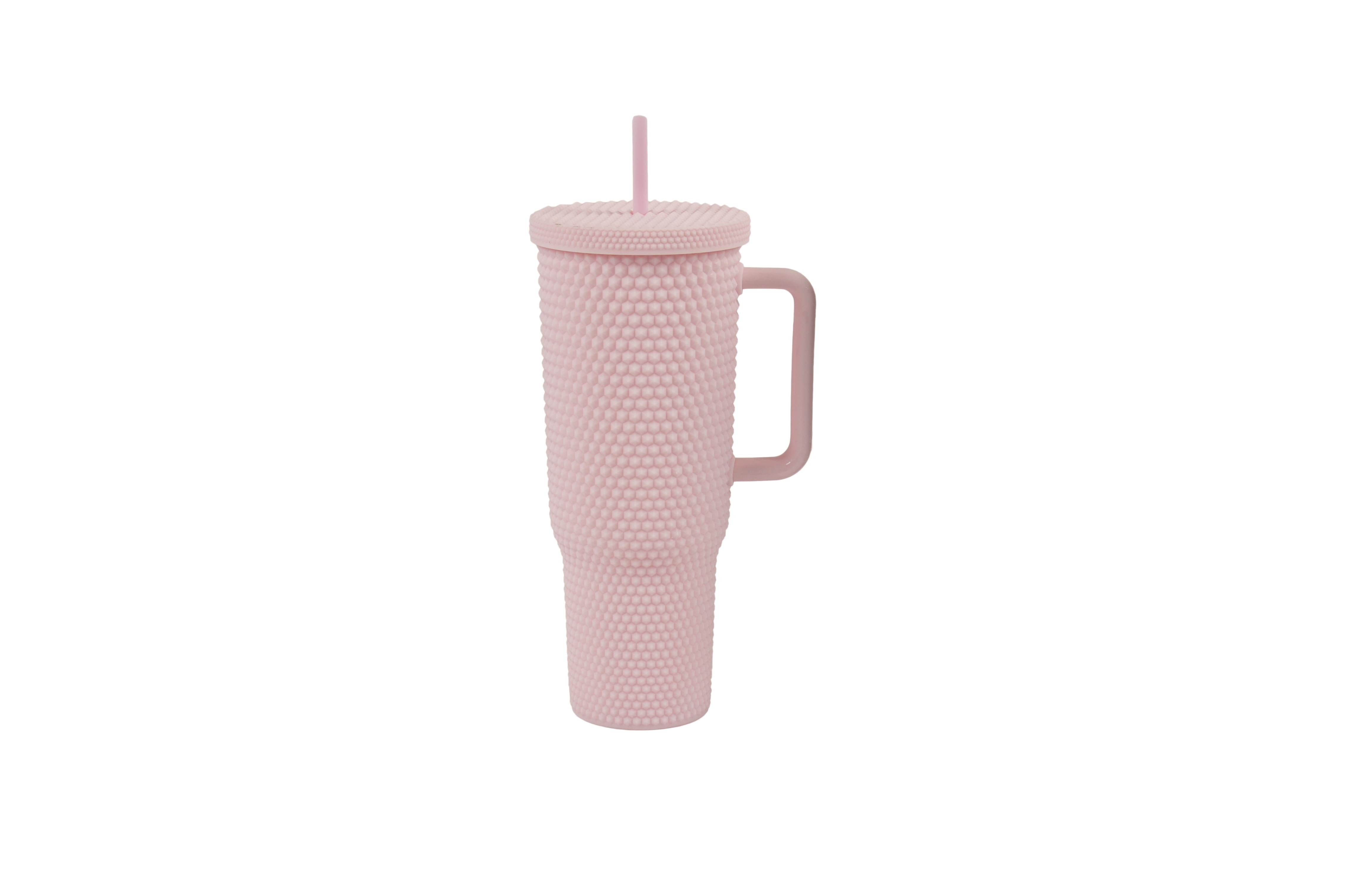 Plastic Bottle with Straw 1000mL(Light Pink)