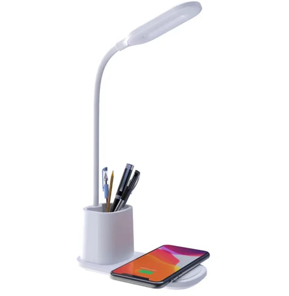 Wireless Charging LED Lamp with Pen Holder  Model: SC1031-01(White)