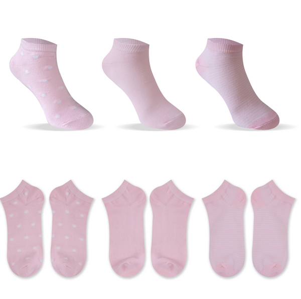 Women's Ankle Socks (6 Pairs)(Pink)