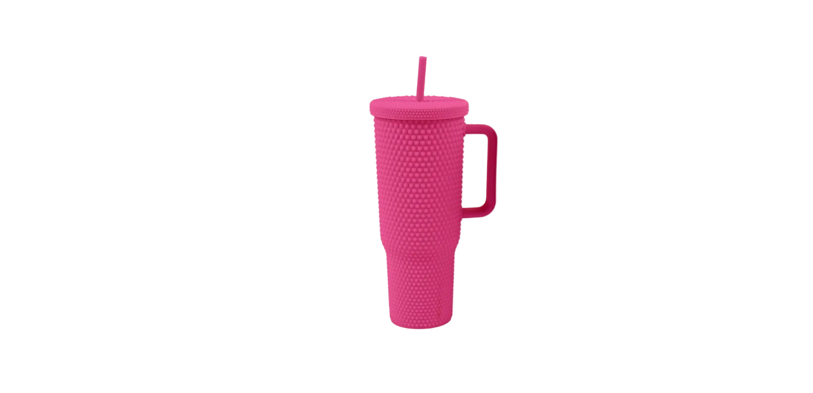 Plastic Bottle with Straw 1000mL(Rose Red)