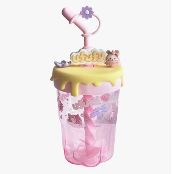 Disney Ufufy Collection Stirring Straw Tumbler (560mL)(Pink)