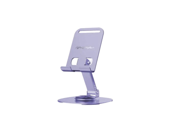 Life is for Fun Series Metal Rotating Phone Holder for Desk (Purple)
