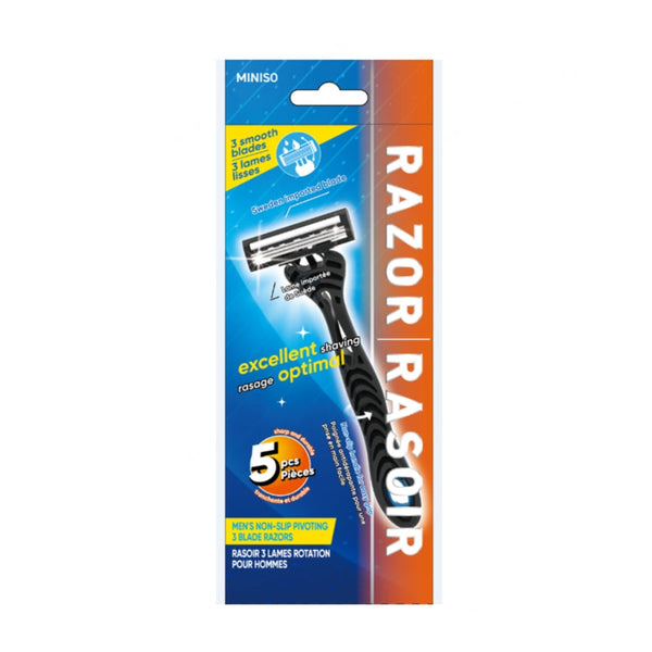 Men's Non-Slip Pivoting 3 Blade Razors (5 pcs)