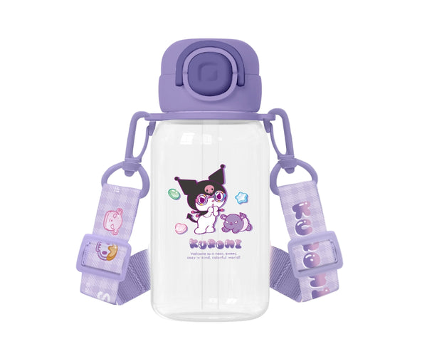 Kuromi Sweet Factory Plastic Bottle with Straw & Strap 690mL