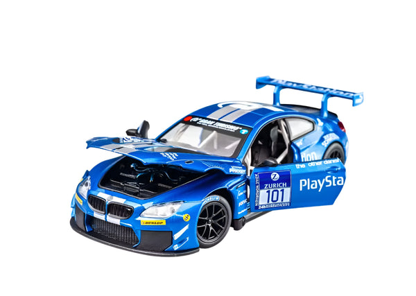 1:24 Sound & Light Alloy Car Model (Genuine License) - BMW M6 GT3 (Blue)