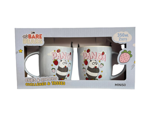 We Bare Bears Collection Dessert Series Two Cups and Two Spoons Set (350mL)(Panda)