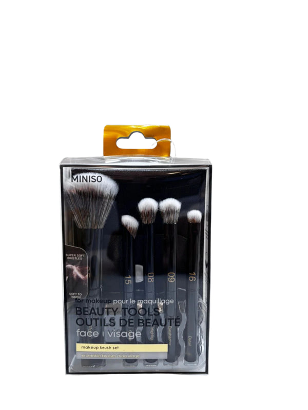 Black Gold Series 5-Piece Makeup Brush Set with Storage Bag