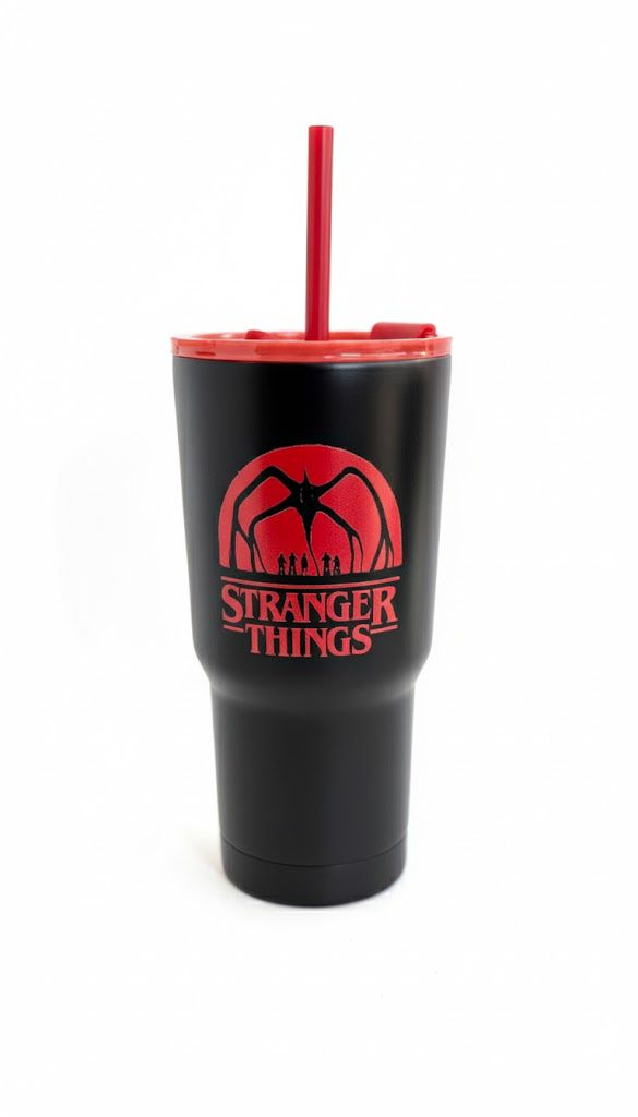 Stranger Things Collection Double-Wall Stainless Steel Straw Bottle 580mL(Black)