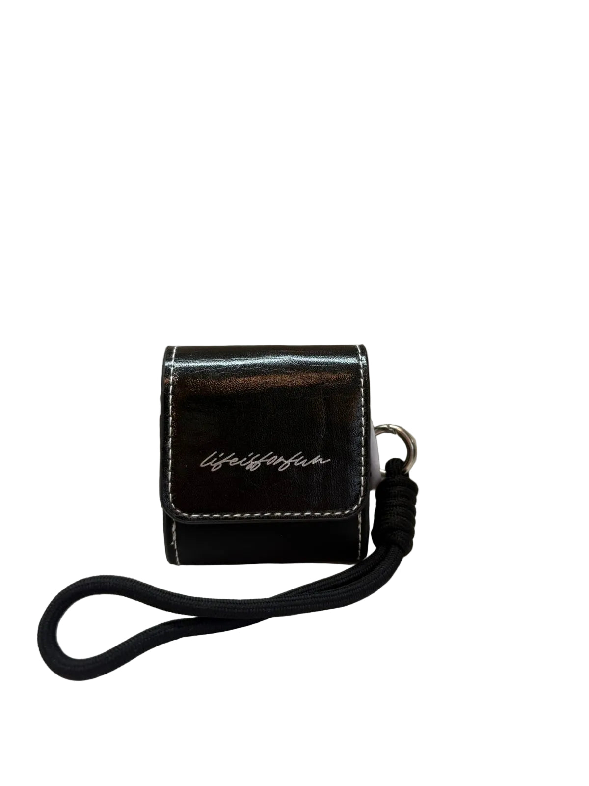 Life is for Fun Series Leather Earphone Case (Black)