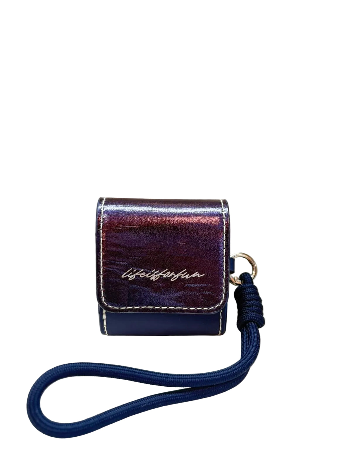 Life is for Fun Series Leather Earphone Case (Blue)