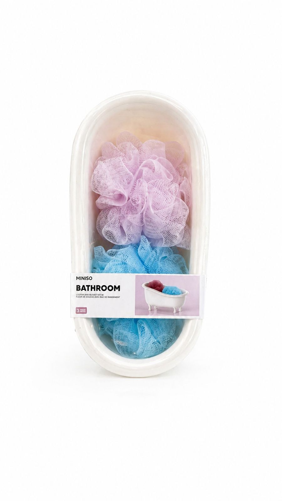 Loofahs and Bathtab-Shaped Storage Box (3 pcs) Loofahs and Bathtab-Shaped Storage Box (3 pcs)