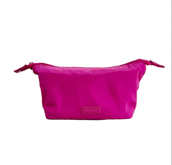 Double Zipper Pulls Cosmetic Bag(Rosy)