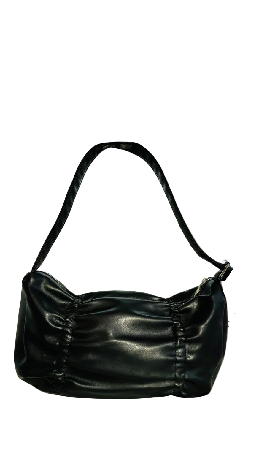 Half-Moon Pleated Shoulder Bag (Black)