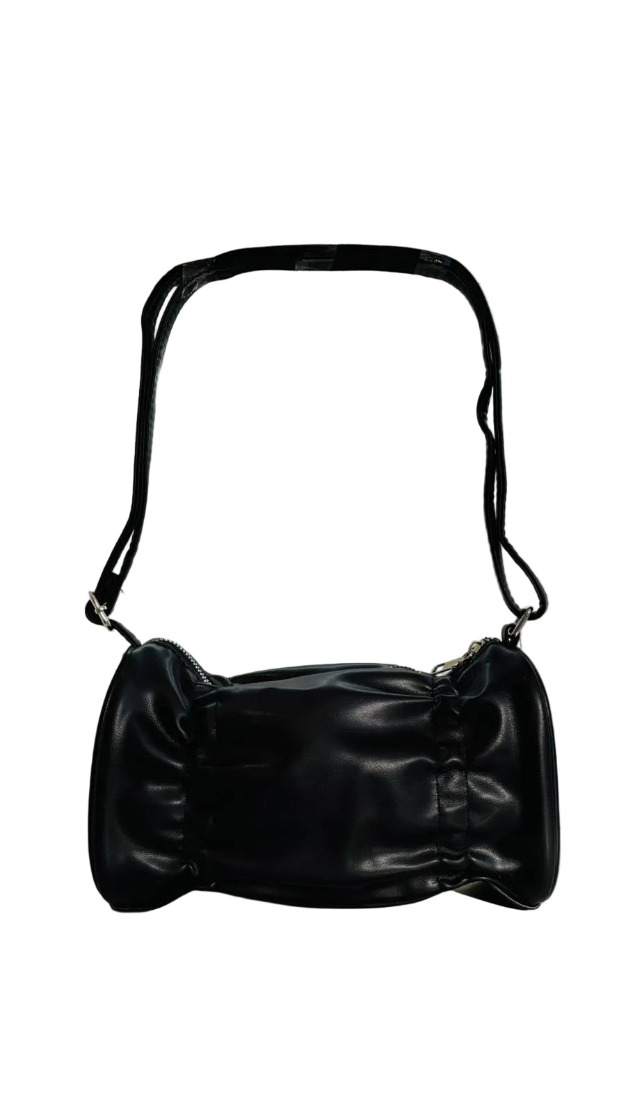 Pleated Crossbody Bag (Black)