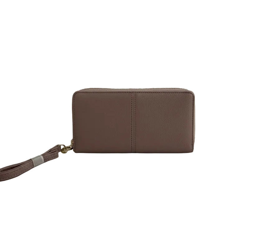 Litchi Pattern Zip-Round Women's Wallet (Pink)