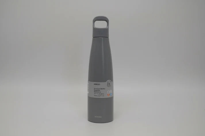 MINISO Colorful Series Double-Wall Insulated Bottle with Handle 500mL(Gray) MINISO Colorful Series Double-Wall Insulated Bottle with Handle 500mL(Gray)