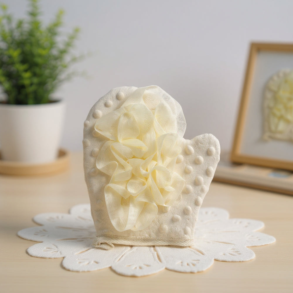 Harmony Series Double-Sided Shower Mitten with Loofah