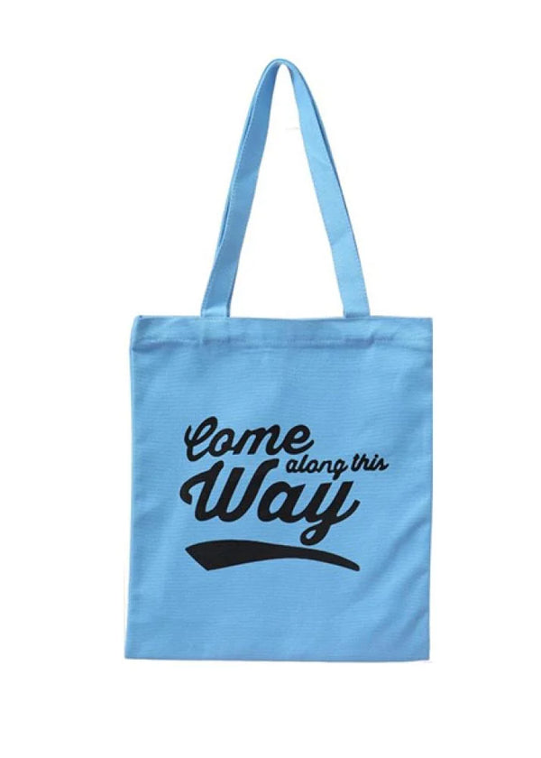 Solid Color Letter Shopping Bag (Blue)