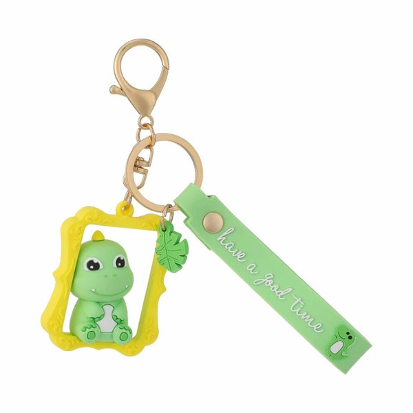 Dinosaur in Picture Frame Keychain