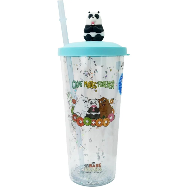 We Bare Bears Collection Dessert Series Double Wall Plastic Tumbler with Straw (550mL)(Panda)