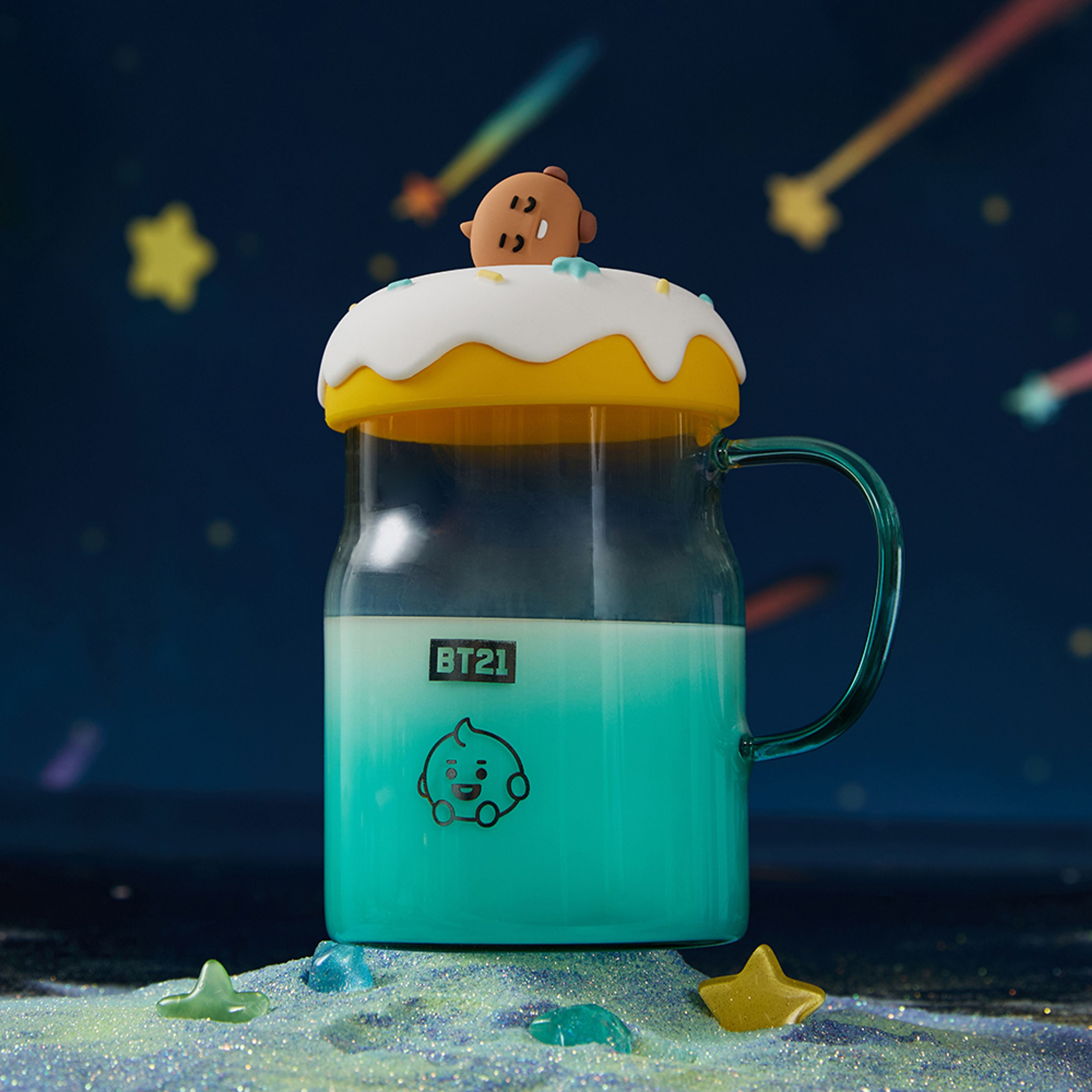 BT21 BABY Collection Glass Mug with Lid & Decoration 640mL (SHOOKY) BT21 BABY Collection Glass Mug with Lid & Decoration 640mL (SHOOKY)
