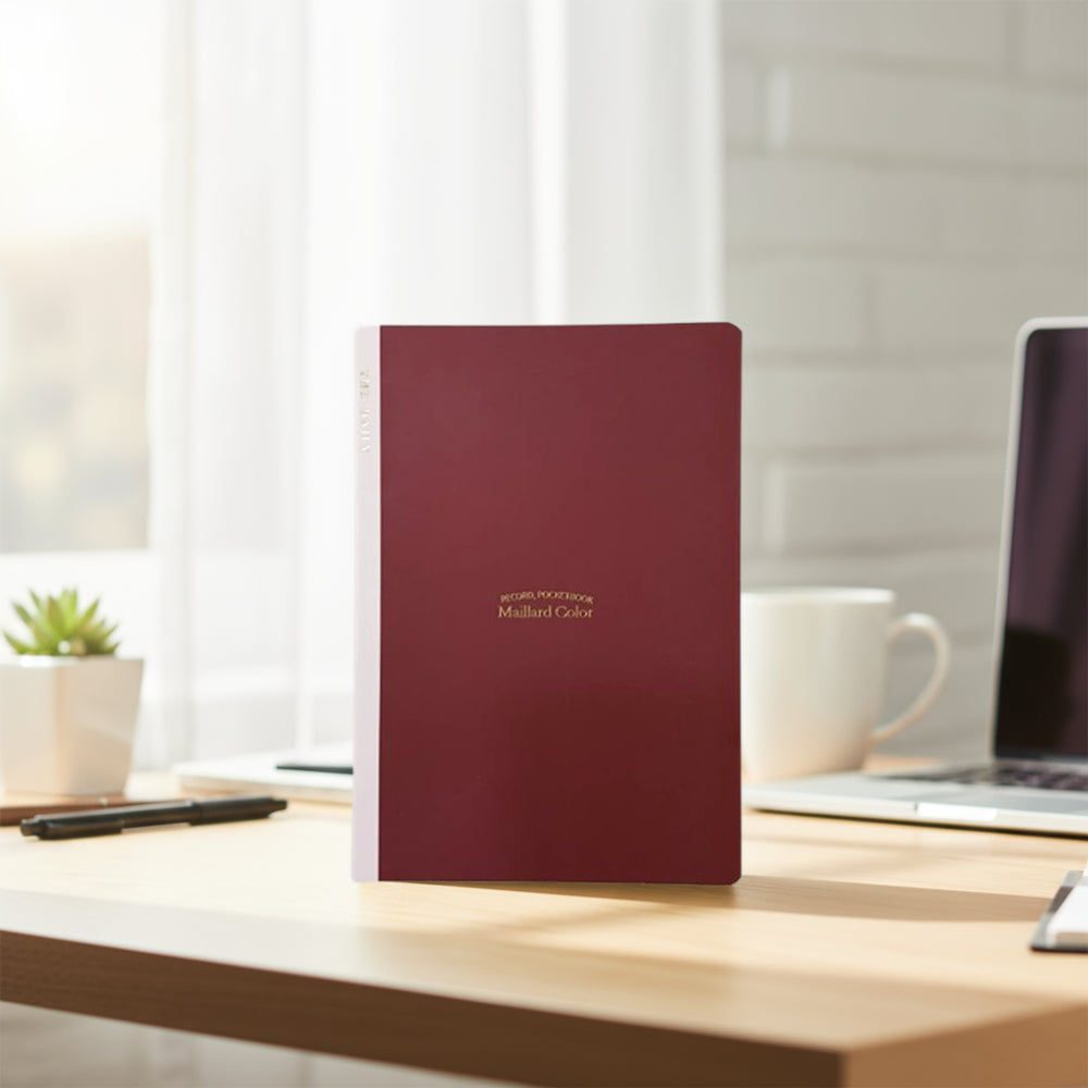 Minimalism Retro Collection A5 Stitch-bound Book (28 Sheets) (Wine Red)