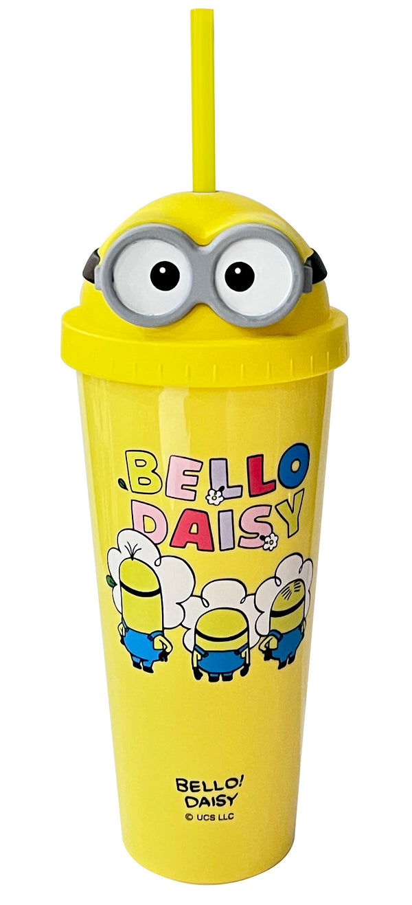 Daisy Minions Collection Plastic Bottle with Straw (640mL)