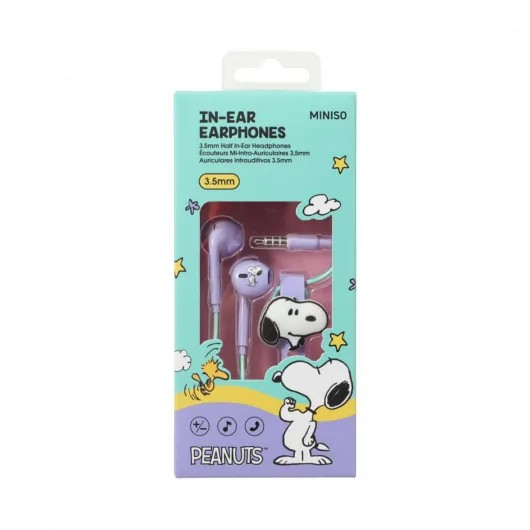 Snoopy Colorful Vintage Collection 3.5mm Half In-Ear Headphones Model: 619#