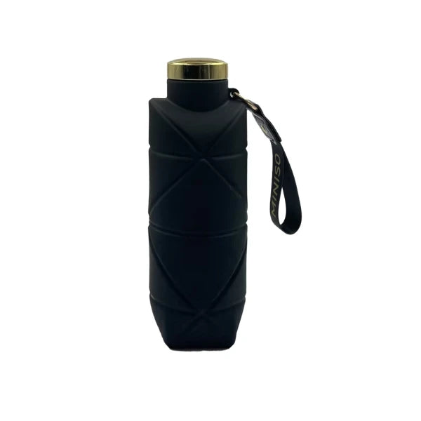 Silver Gray Series Portable Silicone Foldable Bottle 700mL(Black)