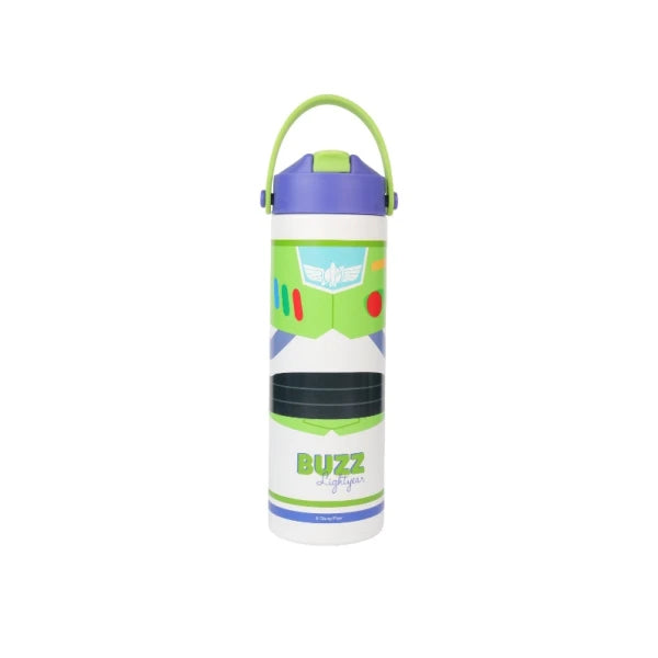 Disney Pixar Buzz Lightyear Collection Double-Wall Stainless Steel Bottle with Straw 550mL