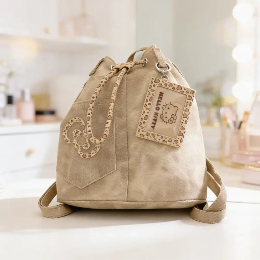 Hello Kitty Leopard Print Drawstring Backpack