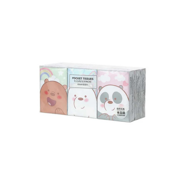We Bare Bears Collection 4.0 Fragrance-free Facial Tissues with Prints (9 Sheets*9 packs)