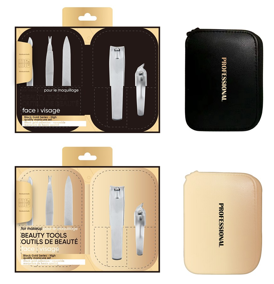 Black Gold Series 5-Piece Manicure Set with Zipper Storage Bag Black Gold Series 5-Piece Manicure Set with Zipper Storage Bag
