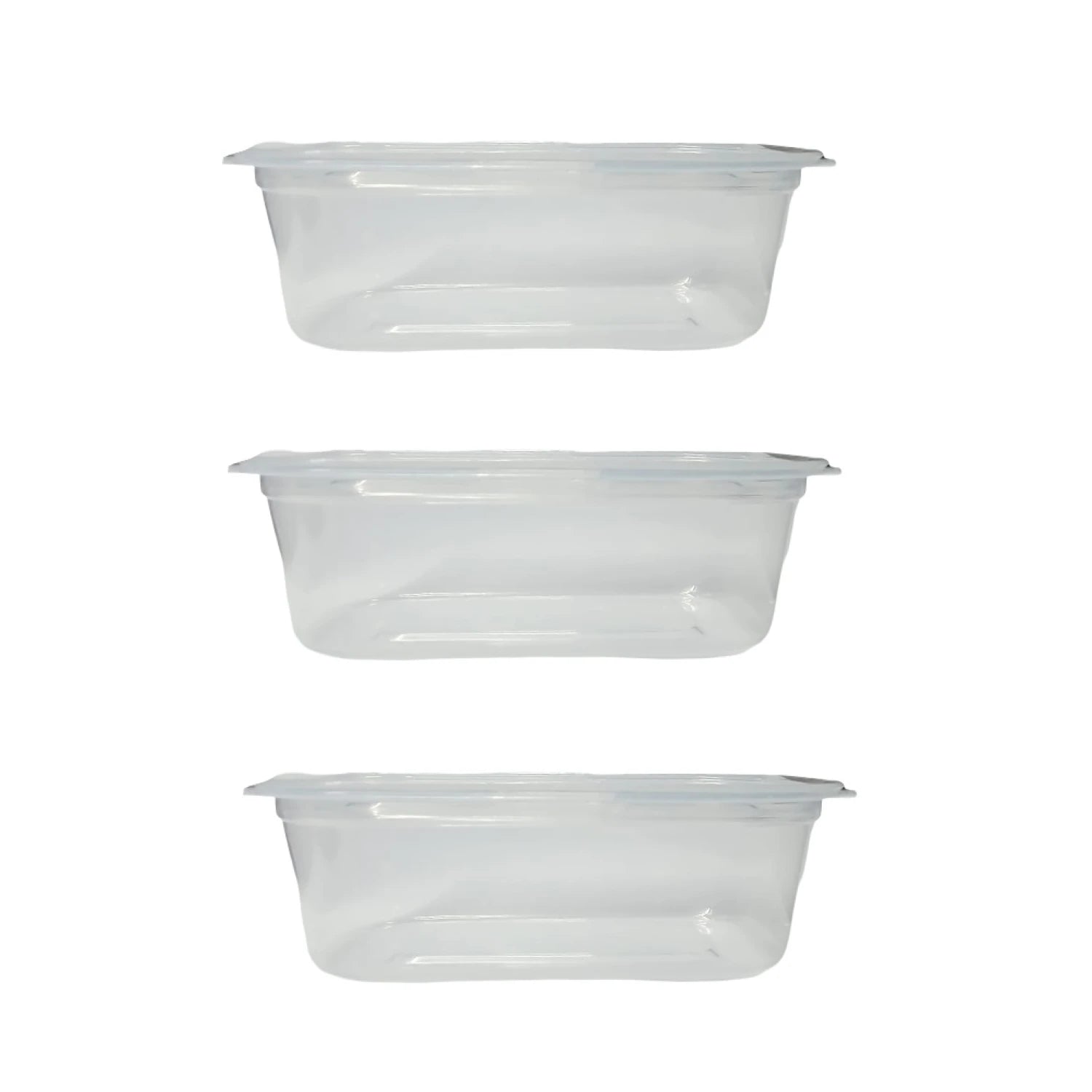 Transparent White Series Rectangular Food Container 400mL (3 pcs) Transparent White Series Rectangular Food Container 400mL (3 pcs)