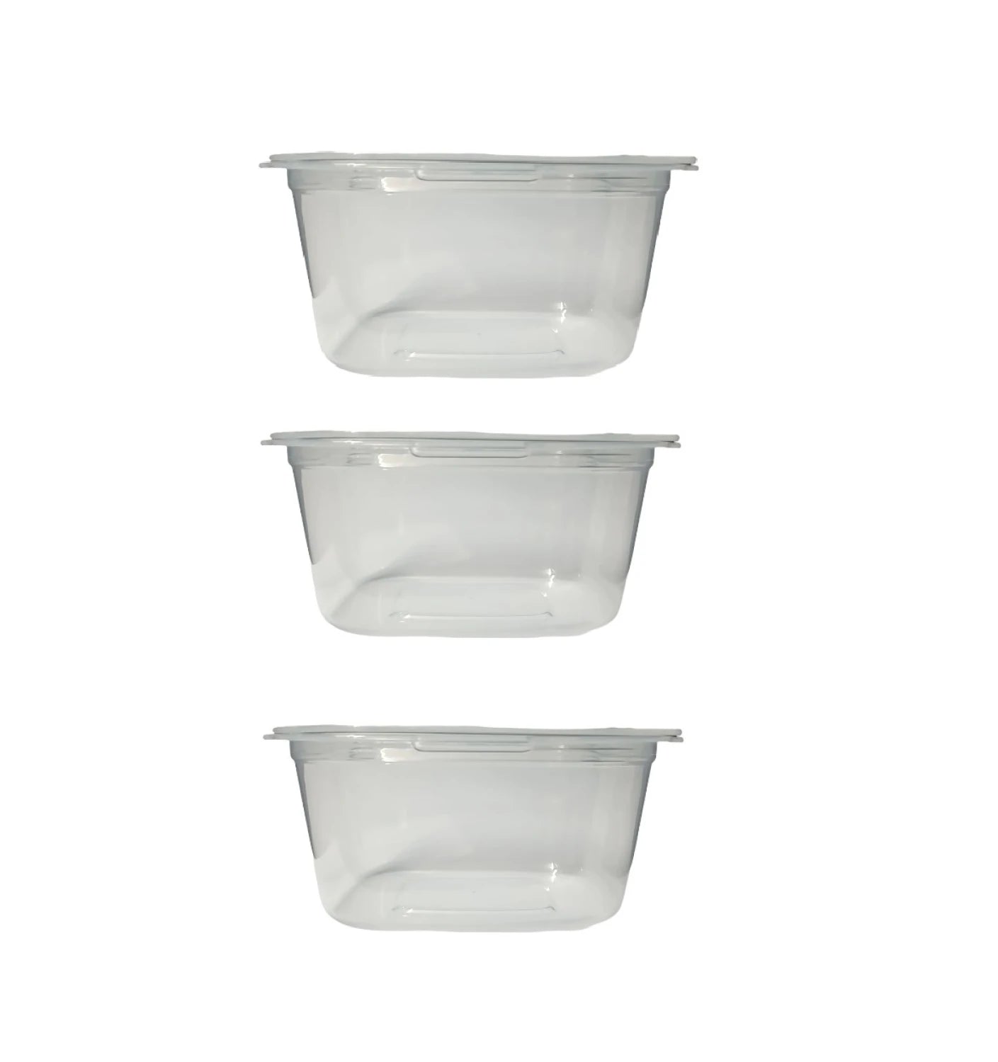 Transparent White Series Square Food Container 630mL (3 pcs) Transparent White Series Square Food Container 630mL (3 pcs)