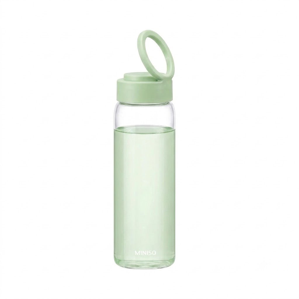Solid Color Plastic Bottle with Handle 620mL(Light Green)