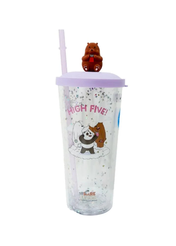 We Bare Bears Collection Dessert Series Double Wall Plastic Tumbler with Straw (550mL)(Grizz)