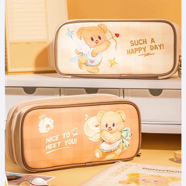 Butterbear Collection Double-Zipper Stationery Case