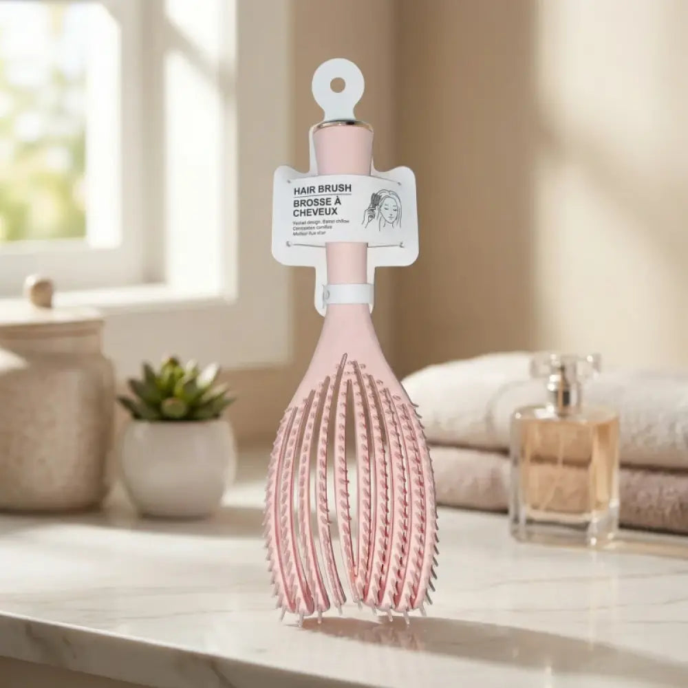 Mini Shell-Shaped Hairbrush with Hanging Hole