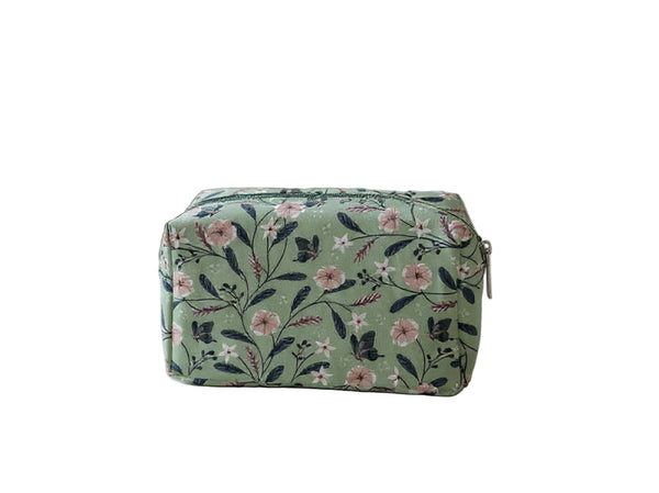 Green Wilderness Floral Rectangular Cosmetic Bag