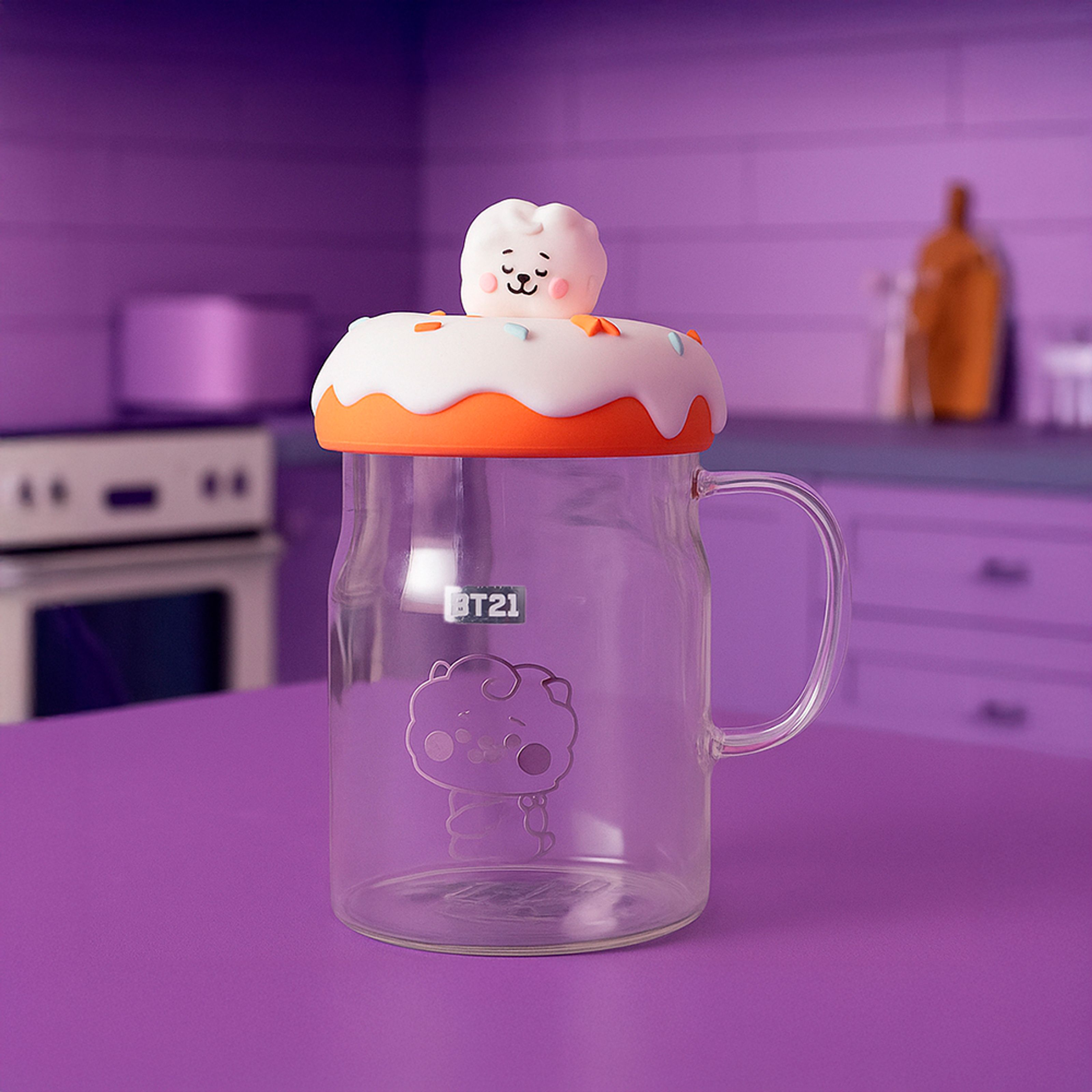 BT21 BABY Collection Glass Mug with Lid & Decoration 640mL (RJ) BT21 BABY Collection Glass Mug with Lid & Decoration 640mL (RJ)