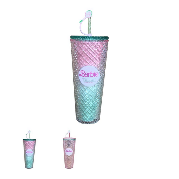 Barbie Collection Colorful Plastic Bottle with Straw 750mL