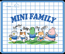 Mini Family Sports Square Mouse Pad (Blue)