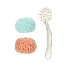 Kitchen Cleansing Brush (with Replacement)(Green+Orange)