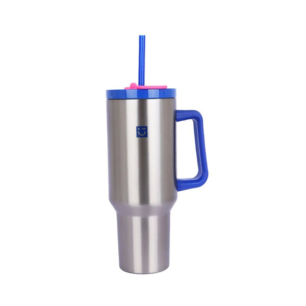 Dopamine Series Double Wall Steel Bottle with Handle & Straw 1200mL(Dark Blue)