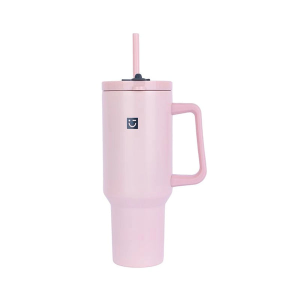 Dopamine Series Double Wall Steel Bottle with Handle & Straw 1200mL(Pink)