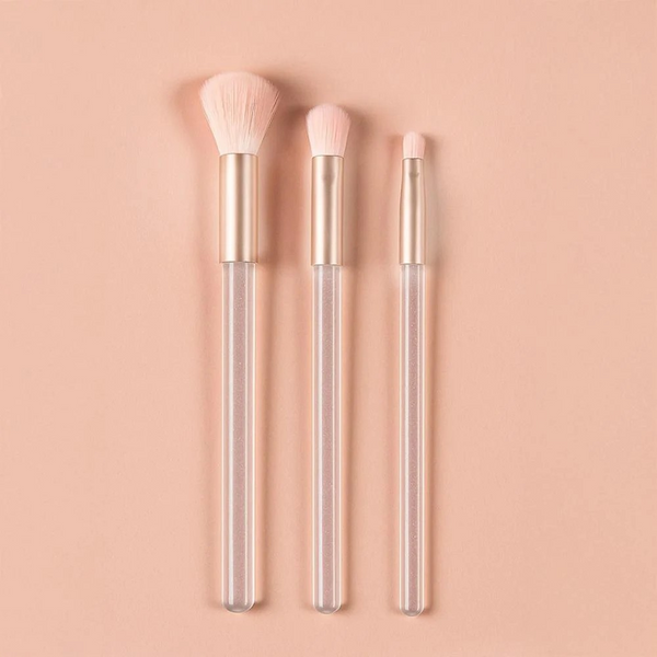 Shiny Pink Series Iridescent Eye Makeup Brush Set (3 pcs)